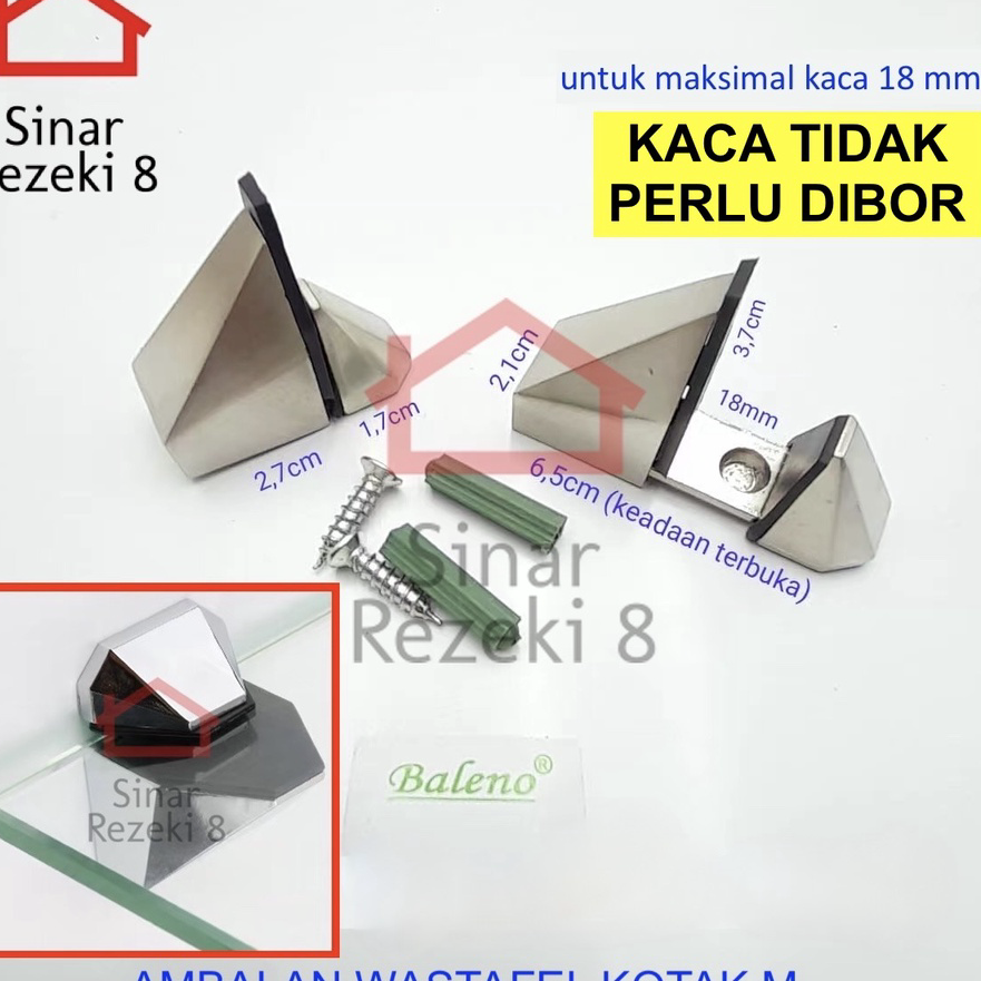 Harga Heboh Ambalan Wastafel Penjepit Jepit Kaca / Kayu Sirip Hiu Toilet WC Dinding ke Kaca [PASANG]