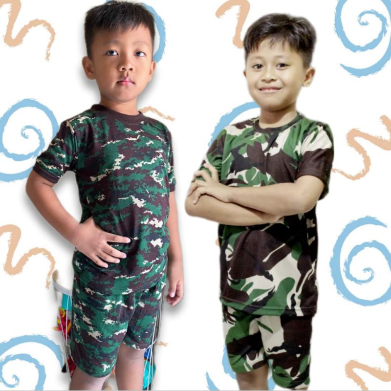 setelan anak tni / set kaos anak  / kaos anak laki-laki 1-10 tahun / kaos anak / kaos anak perempuan
