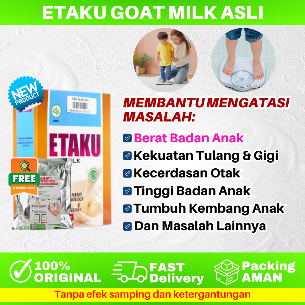 

Susu Penggemuk Badan Anak 1 - 12 Tahun Susu Kambing Etawa Asli Etaku Goat Milk 200gr