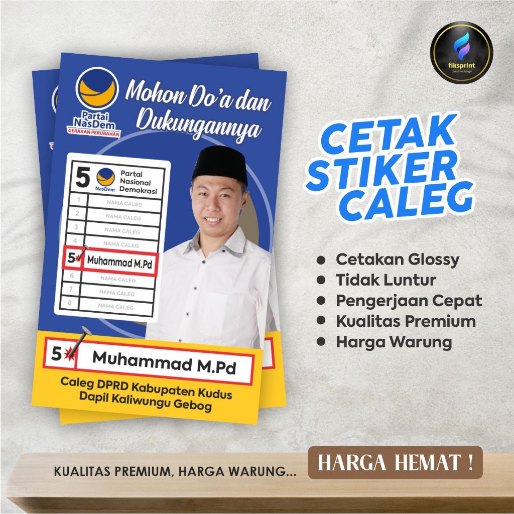 

Stiker Caleg / Stiker Pemilu 2024