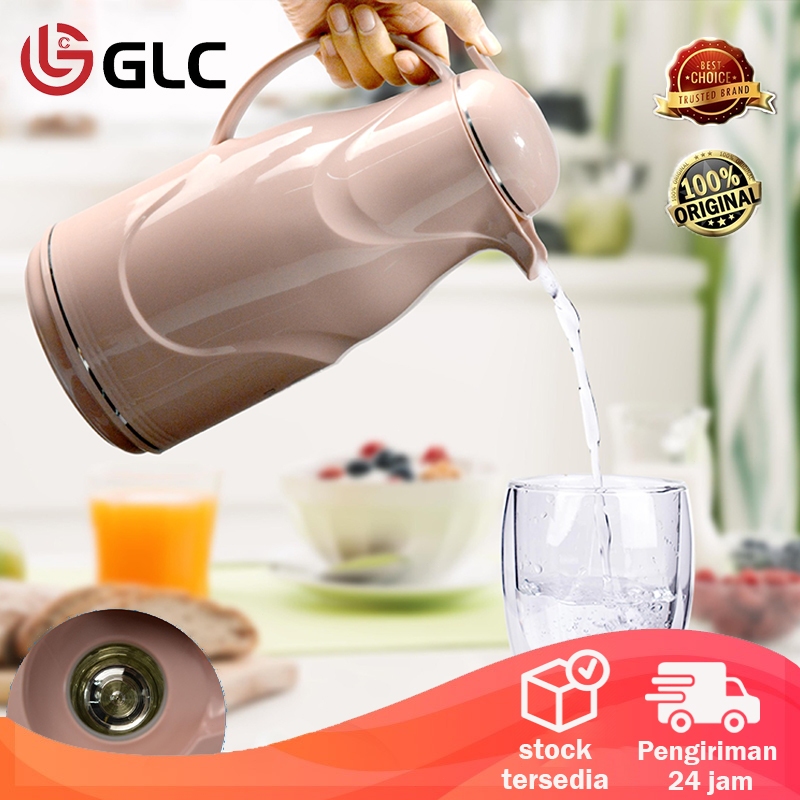FLASHSALE [GGW] QME TERMOS AIR PANAS BAHAN KACA LUAR PLASTIK WATER JUG 1.3 LITER BESAR