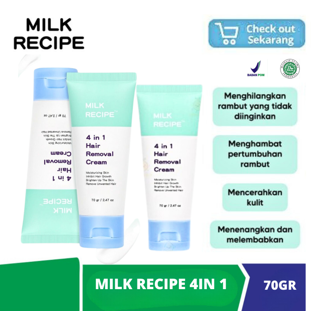 𝗧𝗢𝗞𝗘𝗞𝗔𝗦𝗜𝗠𝗨𝗥𝗔𝗛 -  Waxing Bulu | Milk Recipe 4 In 1 Hair Removal | Waxing Bulu Kaki | Krim Waxing Pero