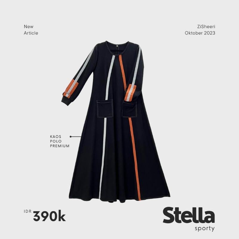 Stella Dress By Zisheeri / Zisheeri / Sporty Dress / Gamis Sporty / Gamis Sporty /Gamis Olahraga / G