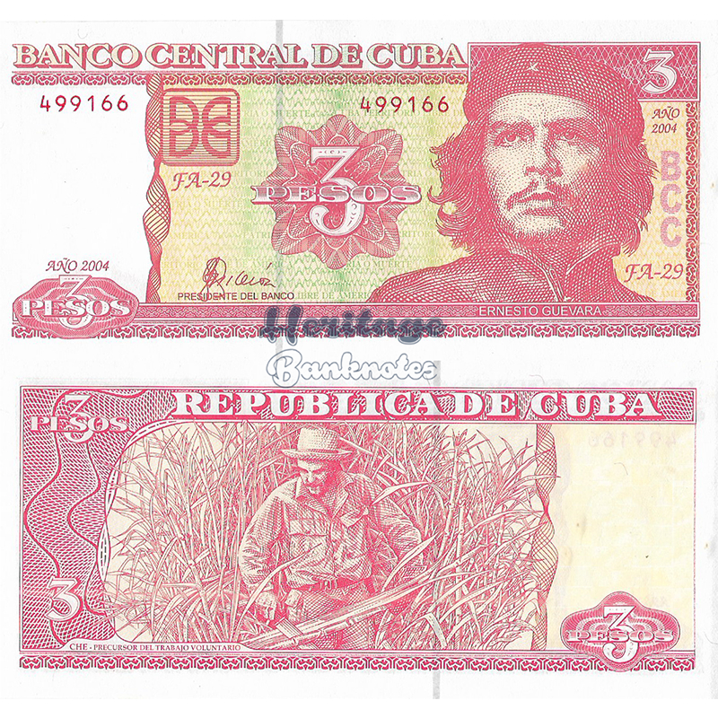 Mata Uang Cuba 3 Pesos 2004