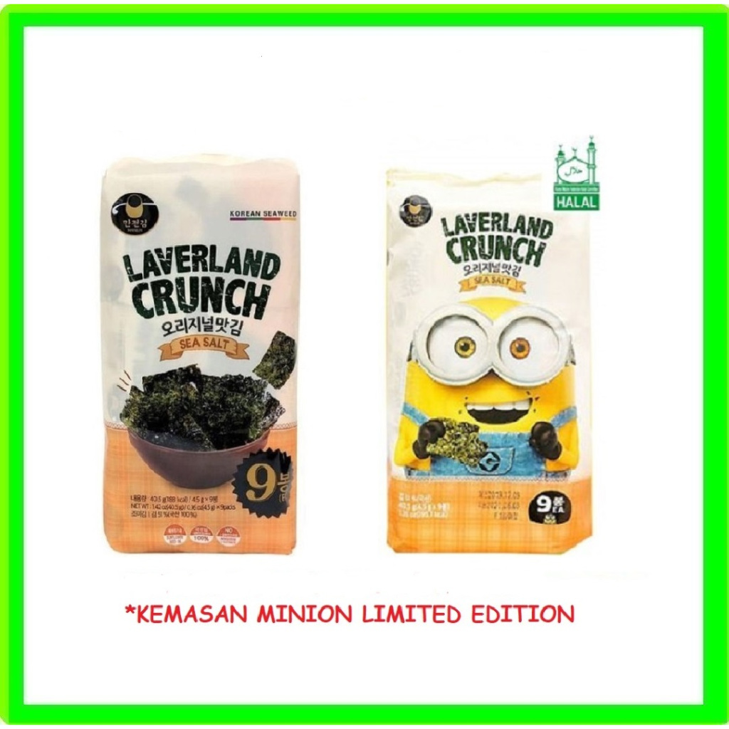 

Laverland crunch seaweed korea by manjun/ rumput laut snack sea salt