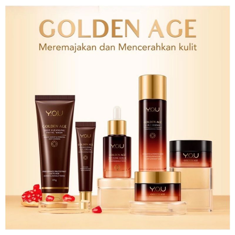 You Golden age Series Paket Flek | Sabun | Toner | Serum | Night & Day Cream
