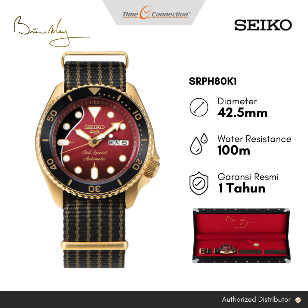Seiko 5 Sports SRPH80K1 Brian May Limited Edition Original / Jam Tangan Pria Analog Automatic SRPH80