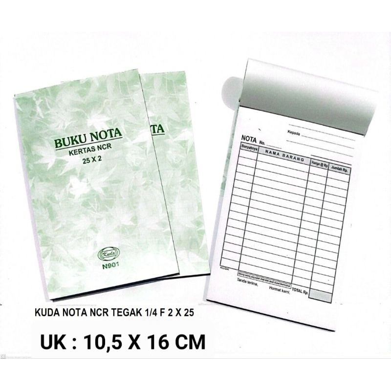 

Kuda Nota NCR 1/4F 25x2Ply 10,5x16/Nota Rangkap 2