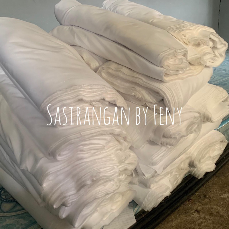 Kain Katun Satin Putih Polos Mentah | Kain Bahan Mentah Sasirangan