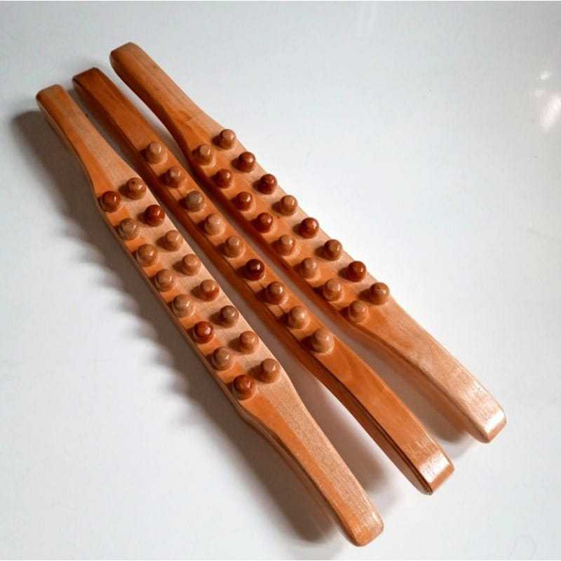 Alat pijat Refleksi/Tongkat Gua Sha Kayu/Tongkat Pijat Kecantikan