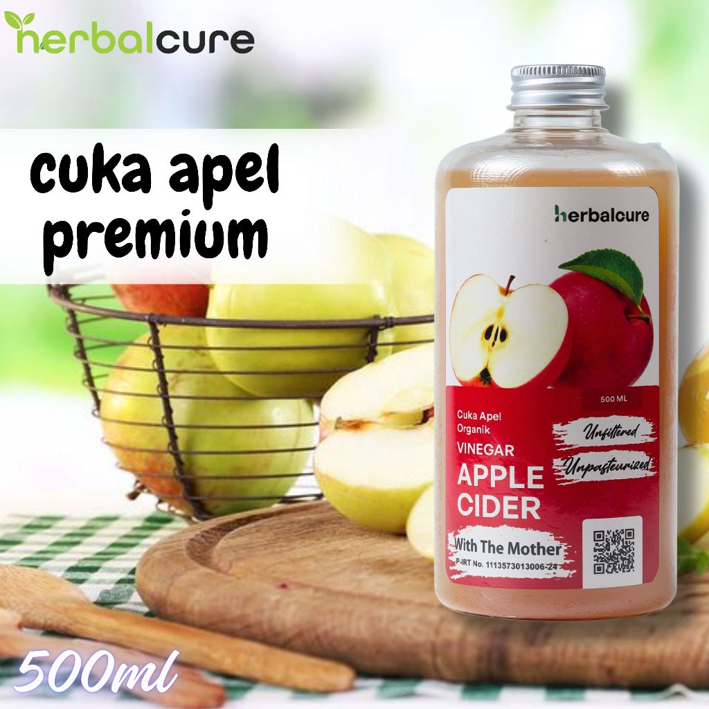 

cuka apel organik with the mother HERBALCURE Atasi GERD | pelangsing alami | diabet | not makkata