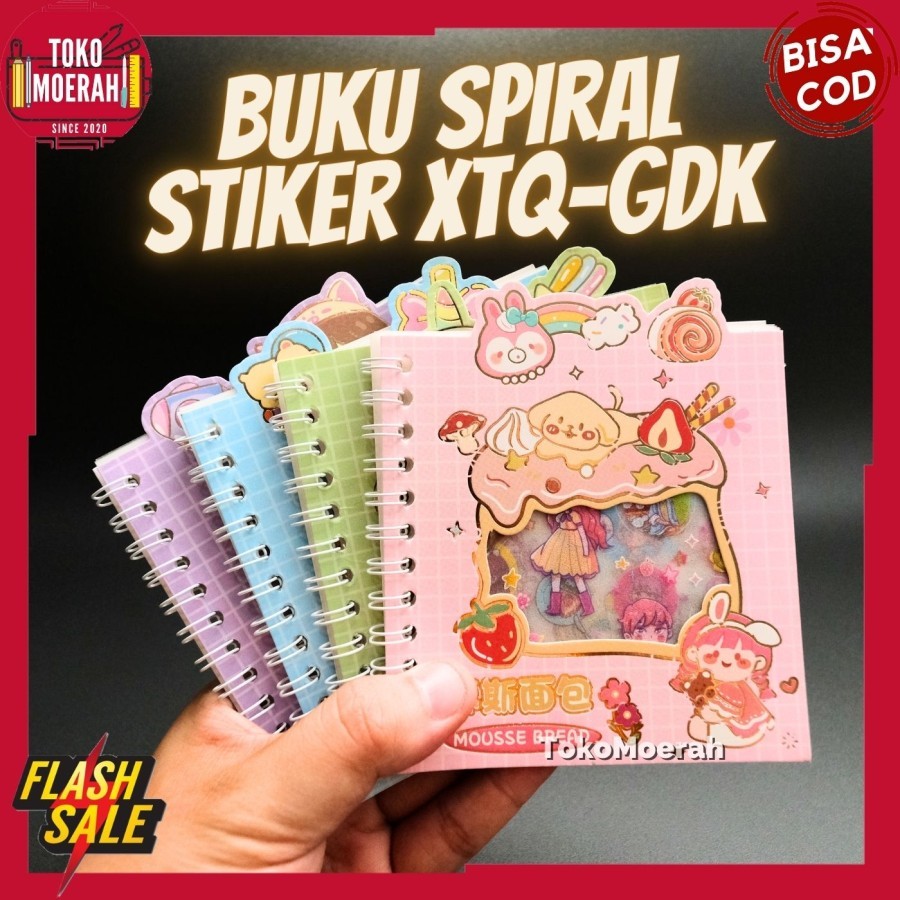 

BUKU STIKER XTQ-GDK STICKER WASHI TAPE GLITTER MOMO SENMU ANTI AIR