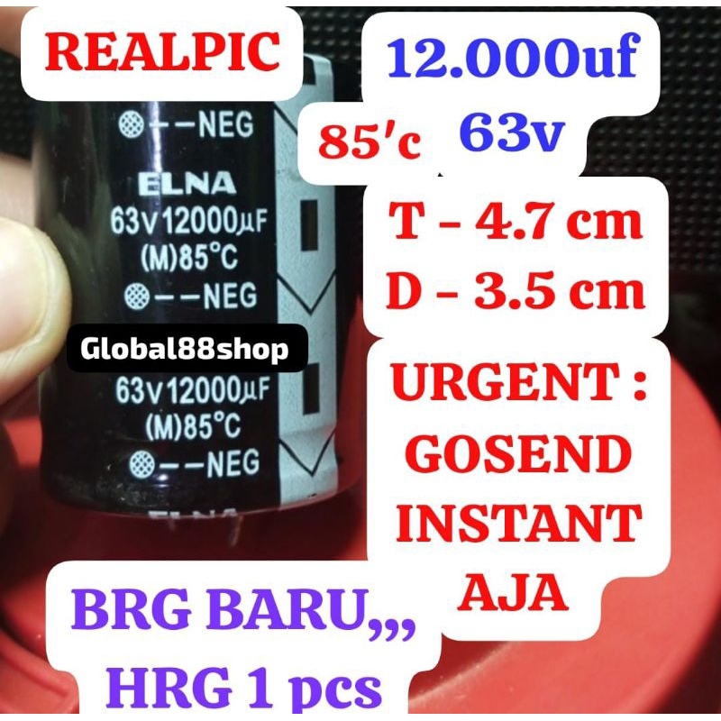 ORIGINAL ISI FULL 12000UF63V Elena 12000UF 63V 12.000UF63V CAPASITOR KAPASITOR ELCO ECO ELKO EKO