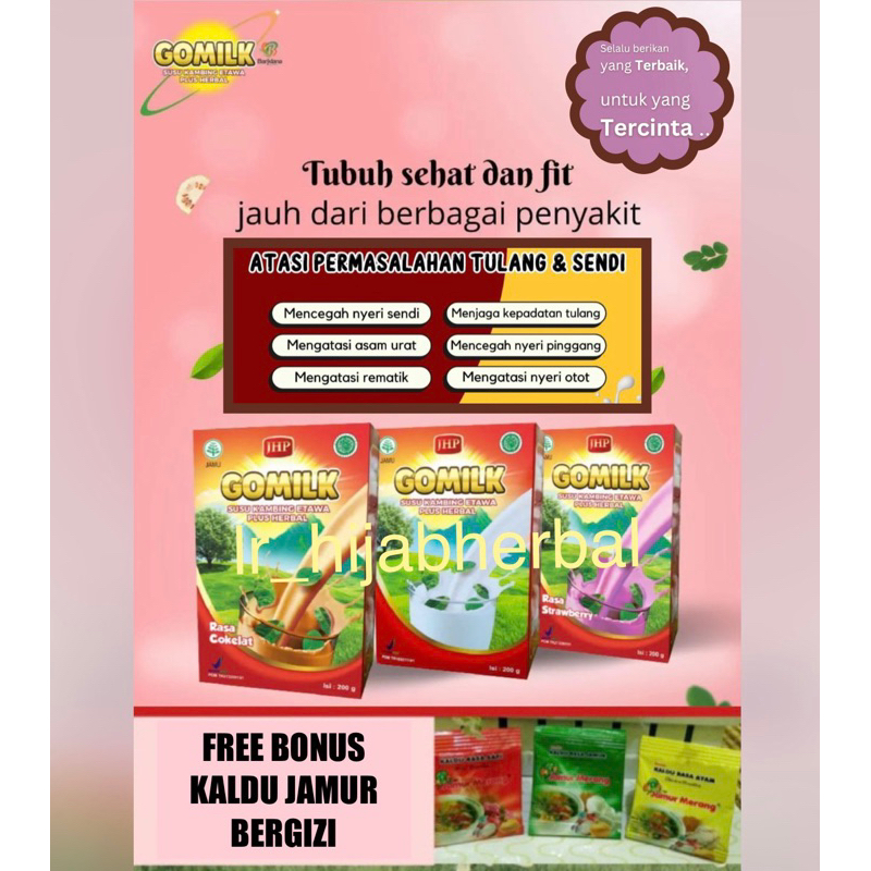 

{FREE BONUS} GOMILK 200 GRAM - Susu Kambing Etawa Plus Herbal Original Pertama Di Indonesia