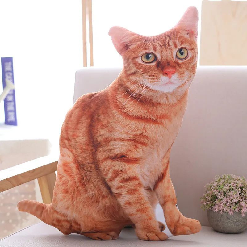 [ 45cm ] Bantal Kucing 3D Mewah Lucu Halus Dan Empuk Hadiah Ulang Tahun