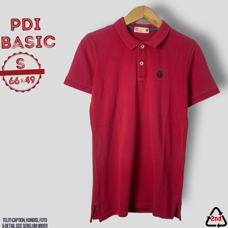KAOS POLO PRIA PDI BASIC MERAH SIZE S