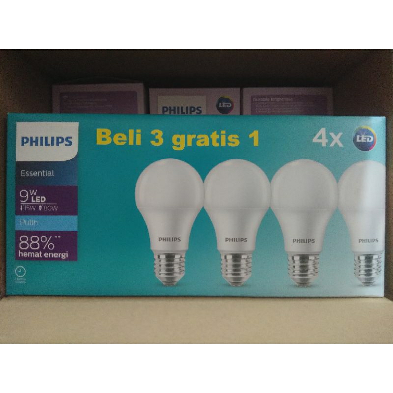 Lampu Led Philips Essential 9watt multypack