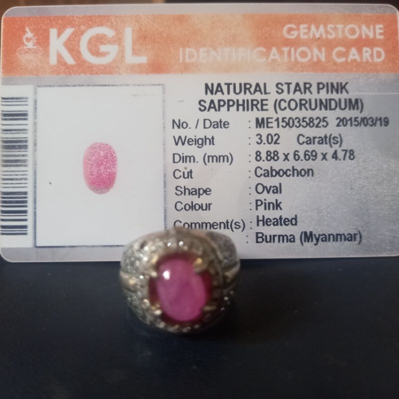 Natural Star Pink Sapphire Burma