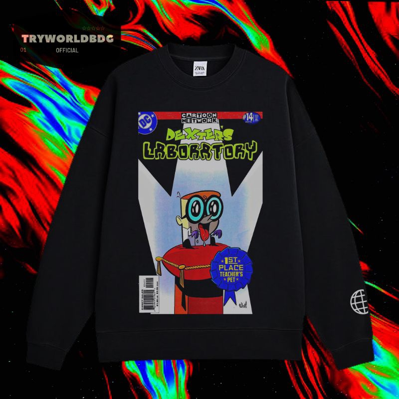 TRYWORLDBDG OFFICIAL "DEXTERS LABORRTORY" CREWNECK | SWEATER | HOODIE | CREWNECK HITAM | CREWNECK ED