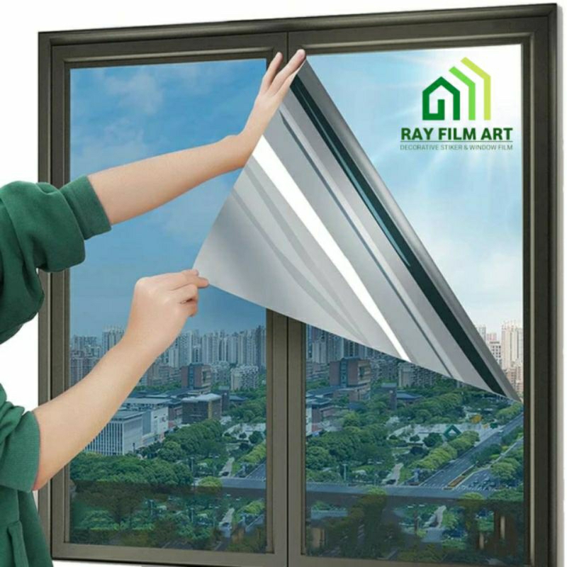 Stiker Kaca Film One Way Cermin Silver Cahaya Tidak Tembus