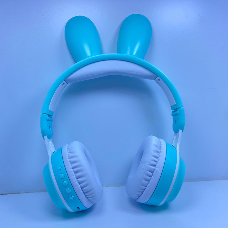 Headset Bandu Game Nirkabel Headphone RGB Telinga Headset Kelinci Lucu Headphone Mic Gadis Lucu Musi