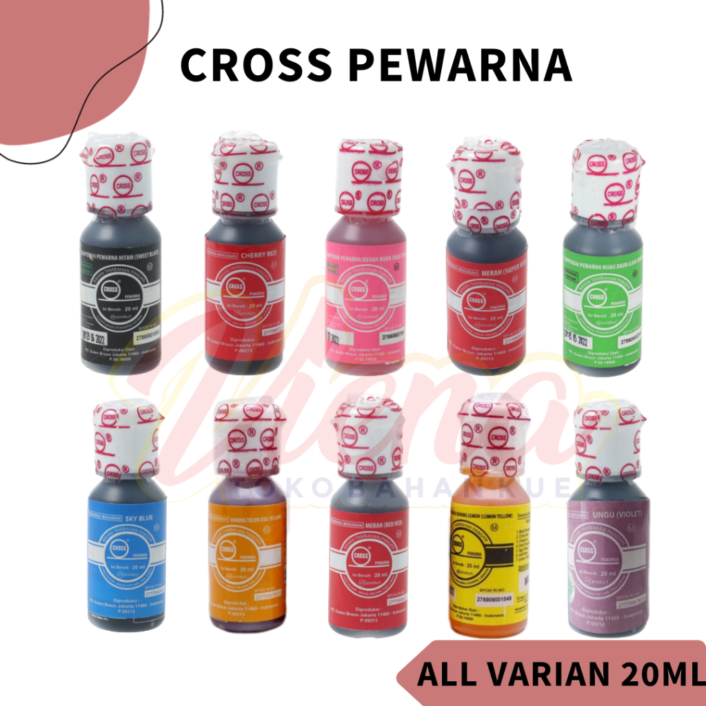 

Cross Pewarna Makanan Cair 20ml / Cross Food Coloring 20ml