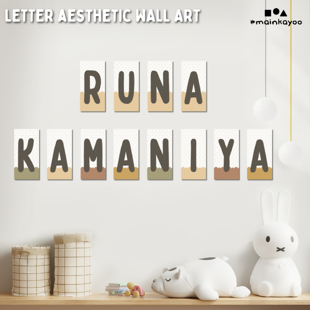 LETTER WALL ART AESTHETIC - HURUF WALL DECOR ESTETIK EARTH TONE- Pajangan Dinding Huruf - Wall Decor