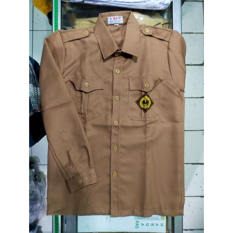 Kemeja Pramuka Pembina Rafilo Pria Lengan Panjang, Baju Pembina Rafilo Laki Khusus Guru dan PNS