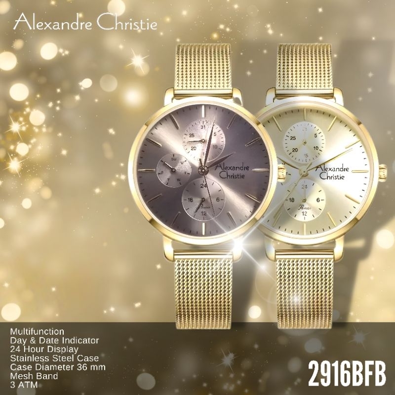 JAM TANGAN WANITA ALEXANDRE CHRISTIE AC 2916 BFB ORIGINAL