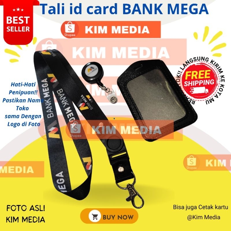 

Tali / lanyard idcard Bank Mega / Tali id Bank Mega Printing Waterproof READY!!