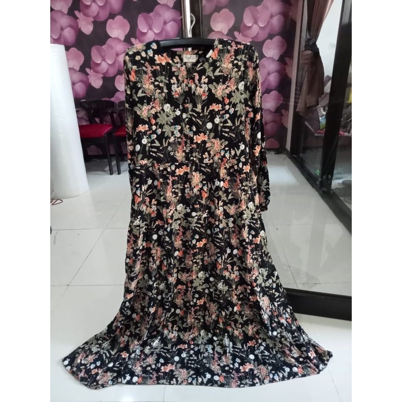 PRELOVED ATELIER ANGELINA WILDFLOWER BLACK ALJENNA SAILA MADINAH DRESS ATELIER ANGELINA