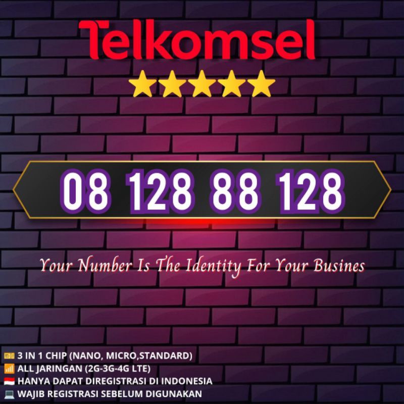 Nomor Cantik 10 Digit Prabayar Seri 128 Angka Hoki Rapi 08 128 88 128