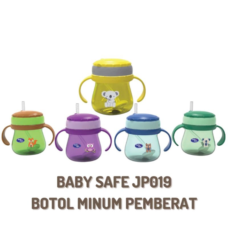 Baby Safe JP019 Trainer Cup Weighted Straw Tempat Minum Bayi Sedotan 6M+