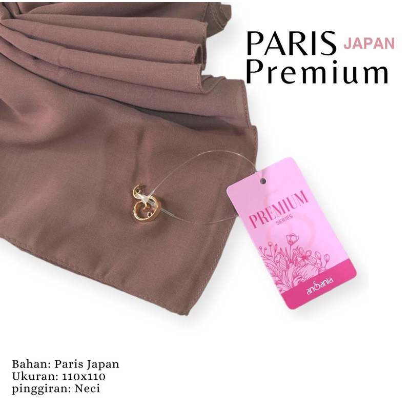Hijab Segiempat Paris Japan Premium Plat by Ansania
