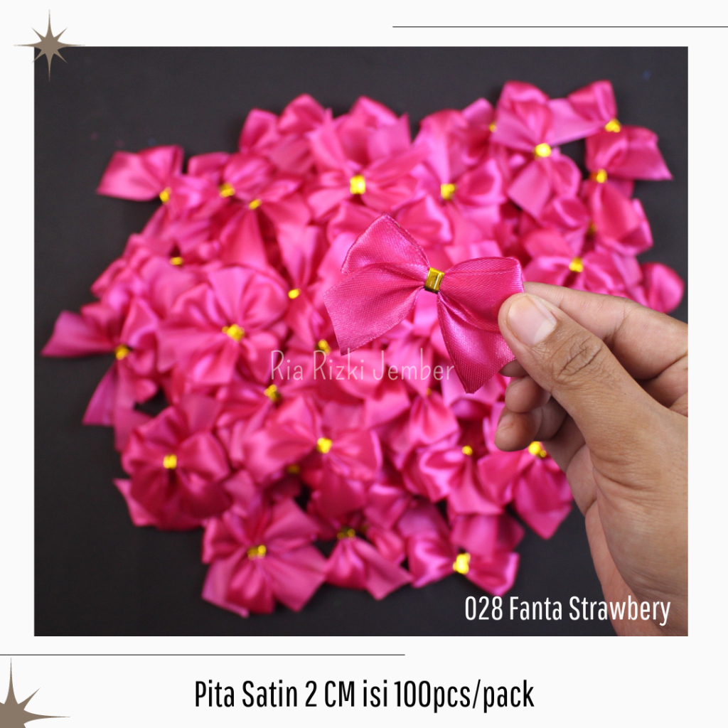 

APLIKASI PITA SATIN/PITA SOUVENIR/PITA SATIN 2 CM/100pcs