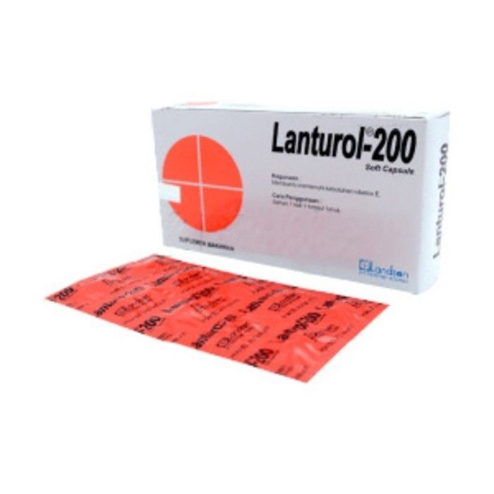 LANTUROL 200 suplemen dan vitamin kulit strip isi 10 kapsul