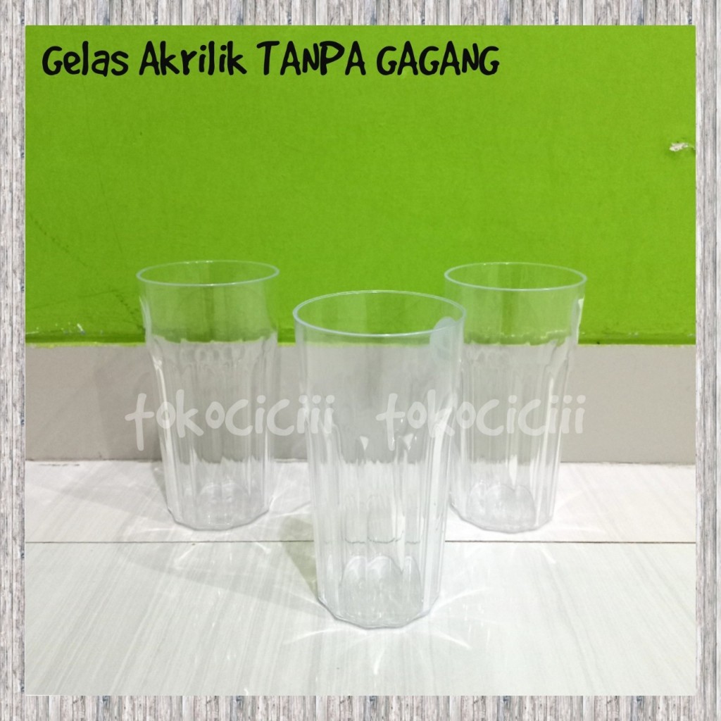 Gelas akrilik TANPA GAGANG acrylic bening mika cangkir gagang bir beer