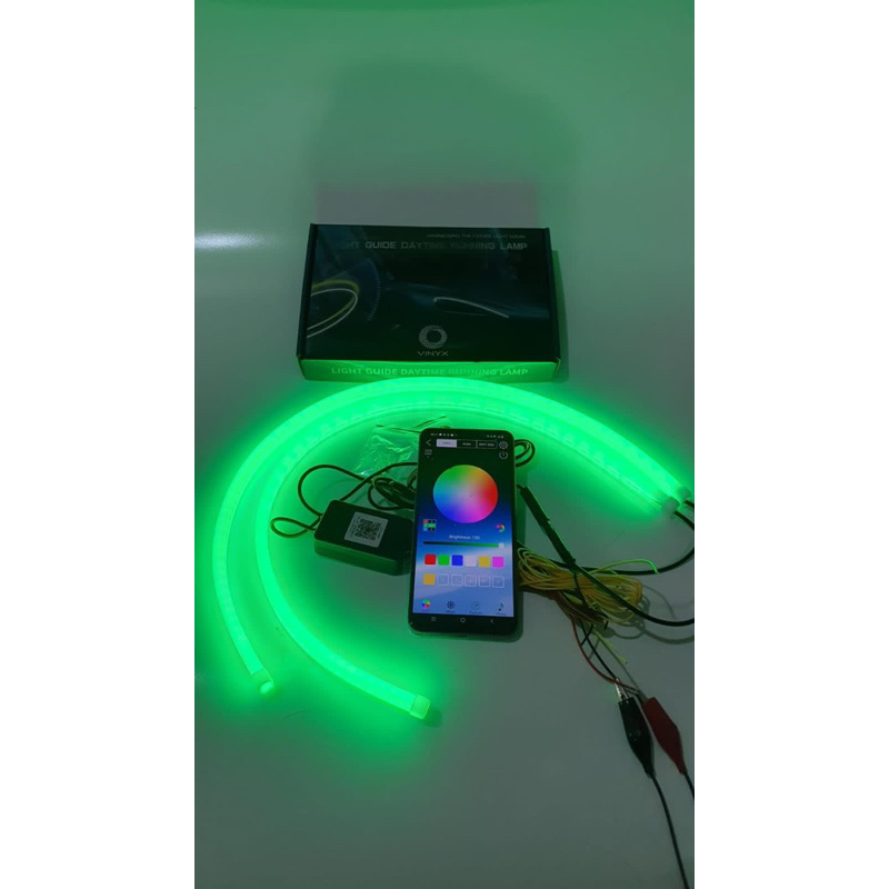 Lampu LED DRL Alis Flexibel WRGB APP 30 60 cm Welcome + RGB Matrix Mobil Motor Vinyx 30cm 60cm Selang Sein