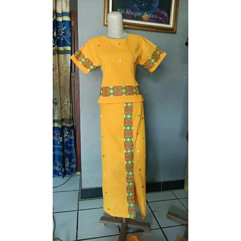 BAJU TENUN PABINTIK BLUSE PABINTIK MOTIF TORAJA ROK SPAN PABINTIK MURAH KUWALITAS PREMIUM KEKINIAN
