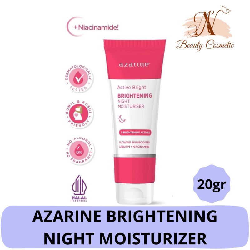 Azarine Active Brightening Night Moisturizer Cream Malam
