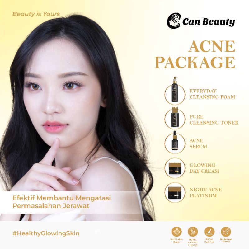 (FREE GIFT) Can Beauty Paket ACNE , BPOM , HALAL (100% ori) Skincare CanBe El.laris