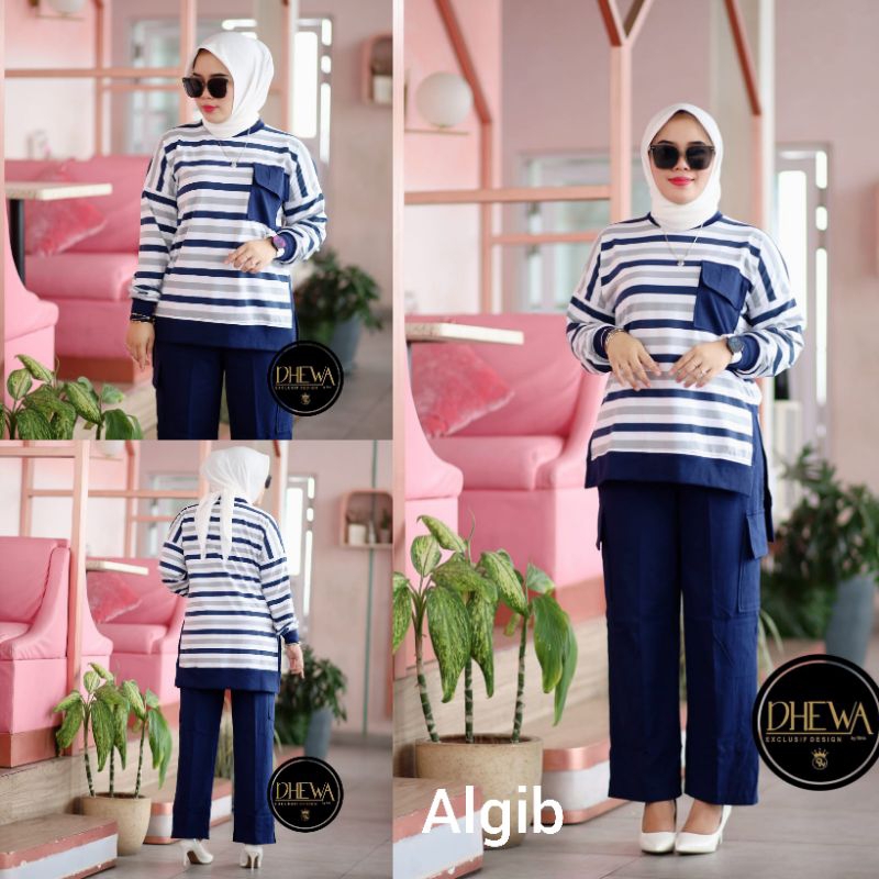 set cel cargo by dhewa/set dhewa terbaru/set jenie/set balqis
