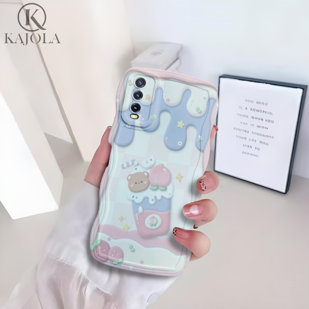 Case Gelombang VIVO Y20 / Y12S Motif Aesthetic Bahan Softcase silicon Lentur - Skin / Casing Handpon