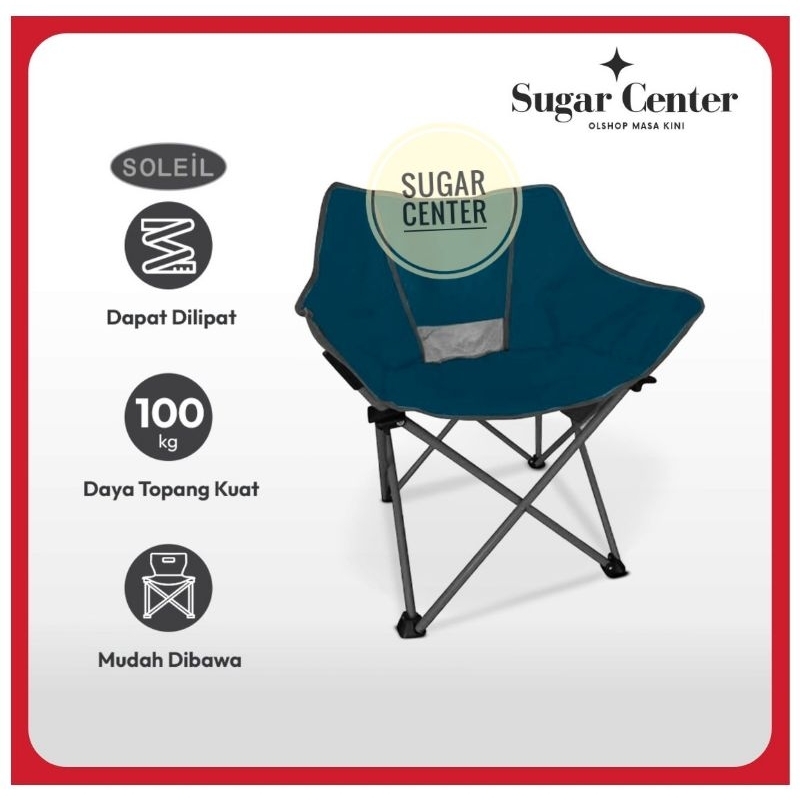 Soleil Kursi Lipat/Kursi Mancing/Kursi Santai/Kursi Camping/Kursi Piknik/Kursi Lipat Outdoor/Kursi K