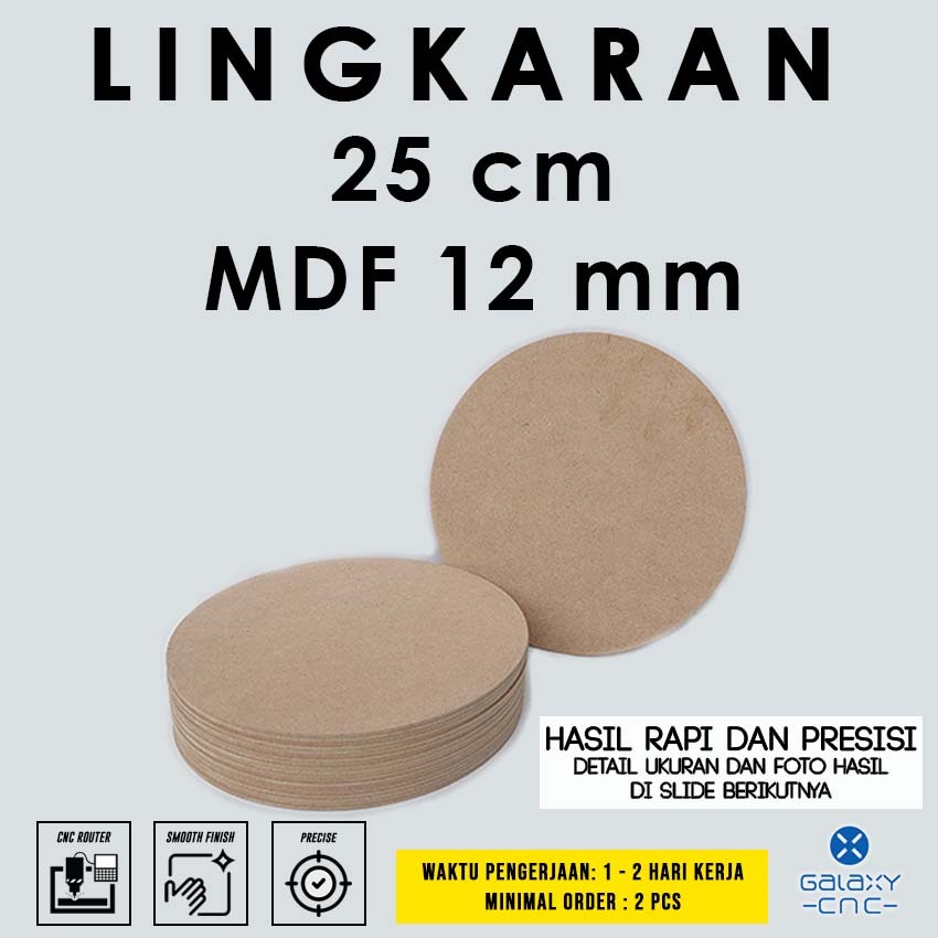 

Lingkaran 25 cm - MDF 12 mm - MDF board / papan MDF kayu