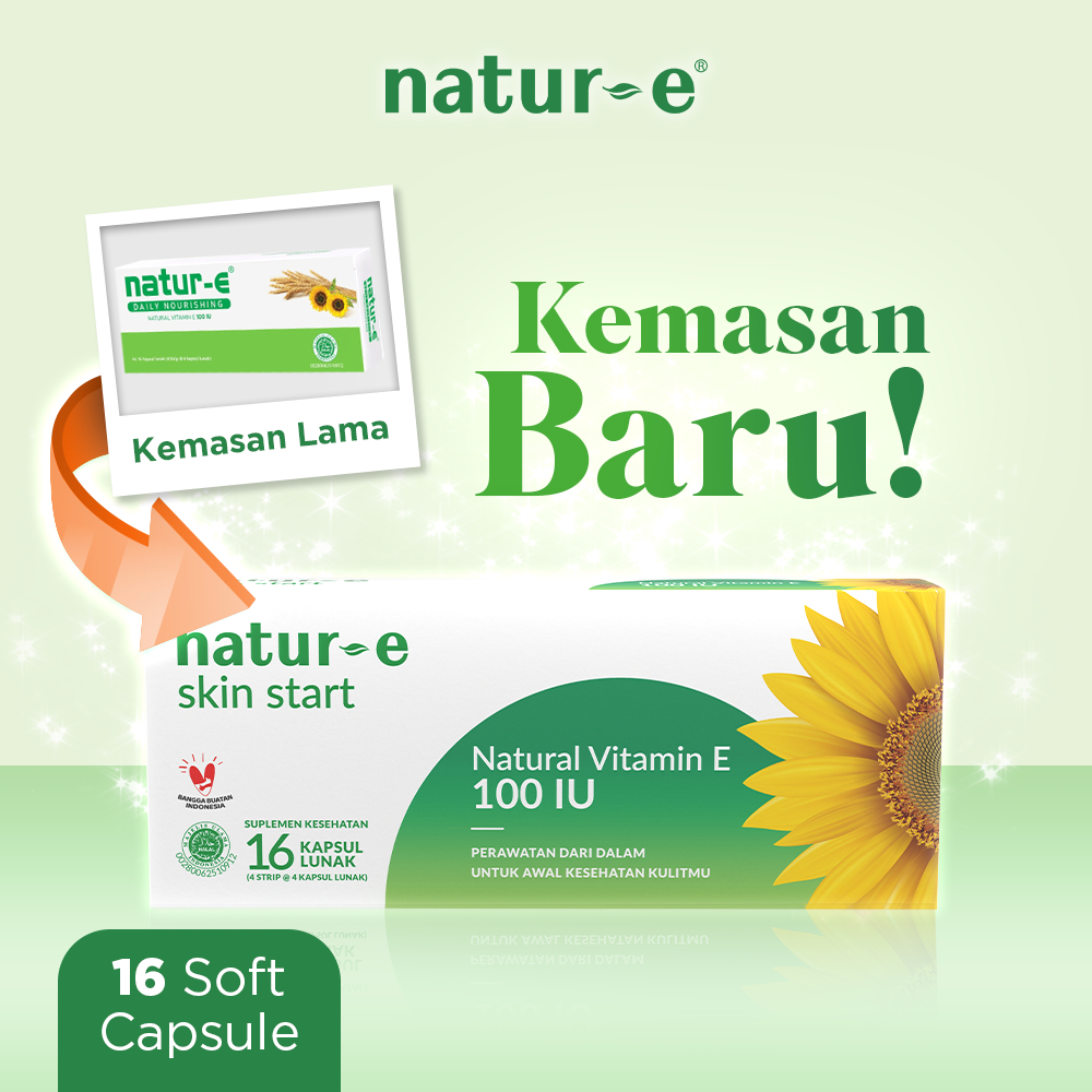 Natur-E Skin Start Natural Vitamin E 100 IU 16s/32s Soft Capsule suplemen / vitamin / vitamine Image 3