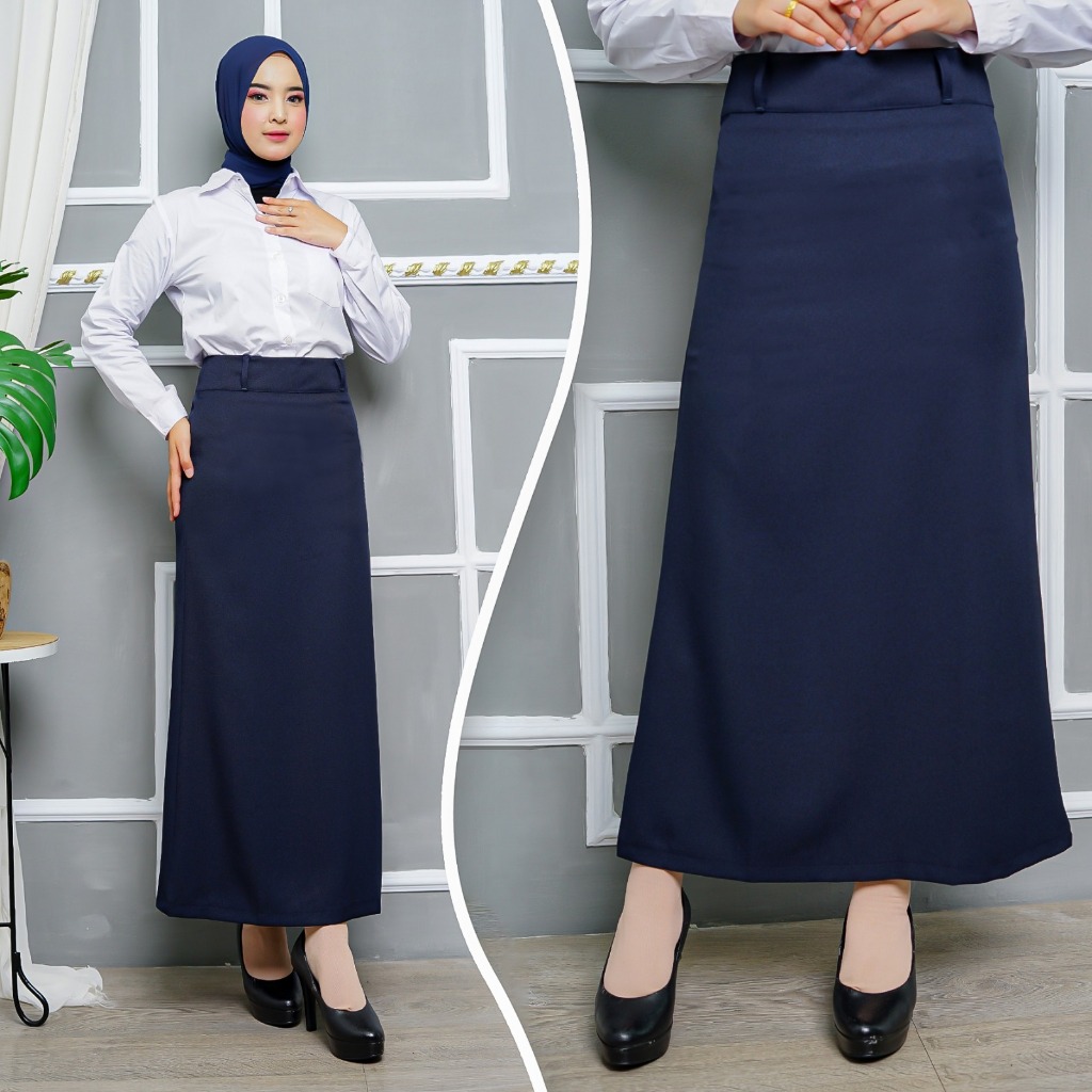 MURAH ROK MODEL A/ROK LINE A/ROK PANJANG POLOS/ROK KERJA PANJANG