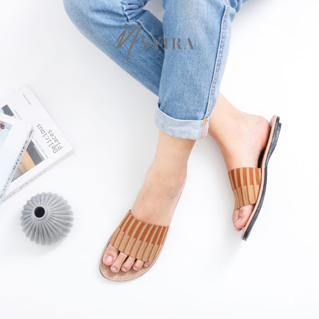 Insyira - Sandal Wanita Selop Larisa / Sandal Selop Wanita Non Slip / Sandal Rajut Import