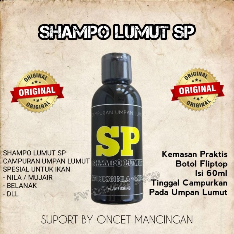 CAMPURAN UMPAN LUMUT, SHAMPO LUMUT SP (KUNING), UNTUK MANCING IKAN NILA, MUJAIR