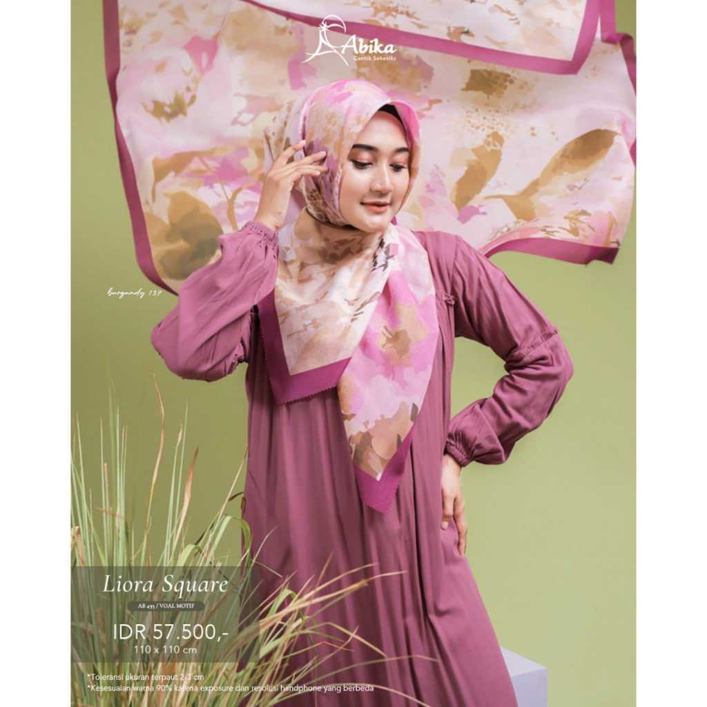 HIJAB SEGI EMPAT MOTIF LIORA BY ABIKA HIJAB